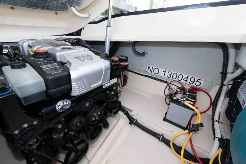 Slide: The Image of Engine compartment of 2020 Chris-Craft Corsair 34 with Big Block V8 engine. - 20
