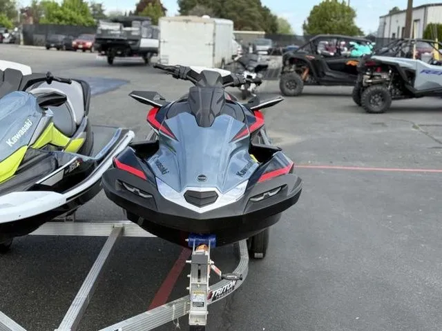 Slide: The Image of 2026 Kawasaki Ultra 160 jet ski on trailer, ready for adventure. - 7