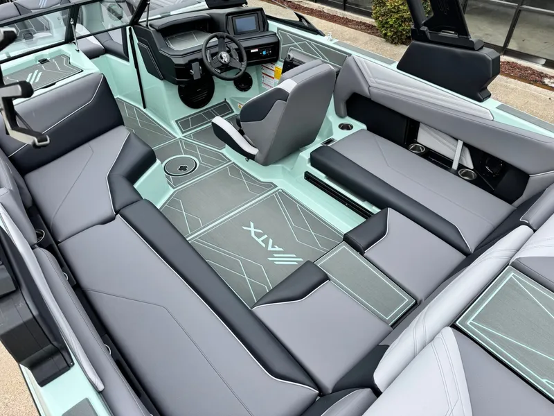 Slide: The Image of Interior of 2026 ATX Surf Boats 22 Type-S with modern seating. - 11