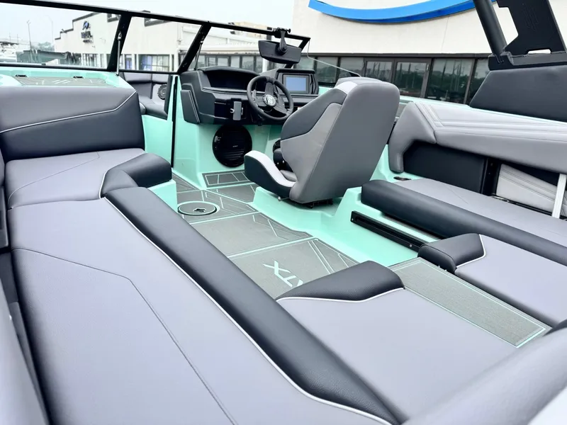 Slide: The Image of Interior of 2026 ATX Surf Boats 22 Type-S with modern seating. - 12