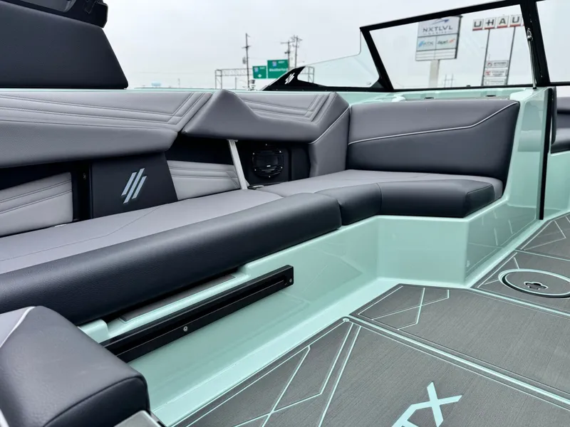 Slide: The Image of Interior of 2026 ATX Surf Boats 22 Type-S with modern seating. - 13
