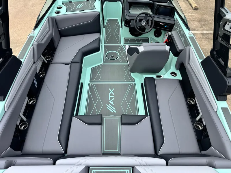 Slide: The Image of Interior of 2026 ATX Surf Boats 22 Type-S with modern seating. - 8