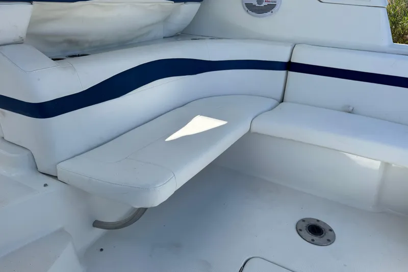 Slide: The Image of 2006 Formula 40 Performance Cruiser interior seating with white and blue upholstery. - 44