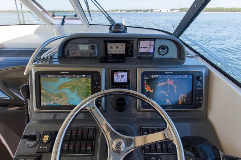Slide: The Image of 2012 Pursuit 345 Offshore Helm with Raymarine Electronics Package - 17