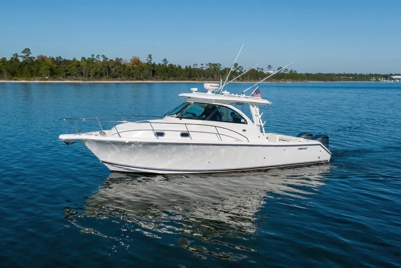 Slide: The Image of 2012 Pursuit 345 Offshore Port Side Profile - 2