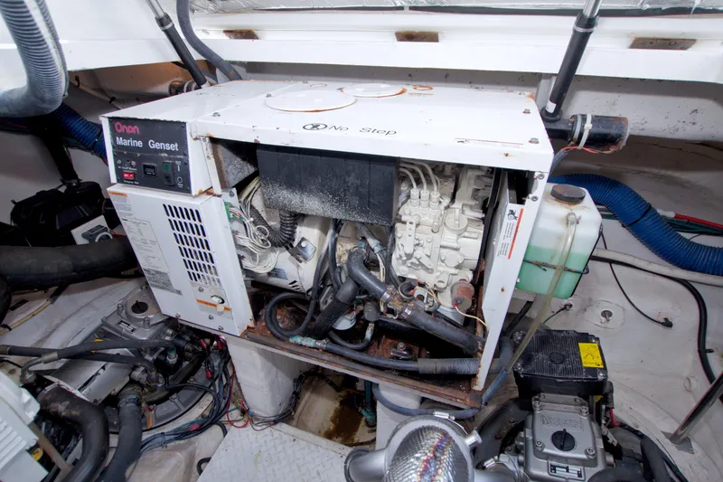 Slide: The Image of Engine room of 2008 Cruisers Yachts 420 Express with Onan Marine Genset. - 55
