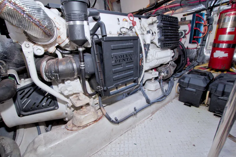 Slide: The Image of Engine room of 2008 Cruisers Yachts 420 Express with Volvo Penta engine. - 59