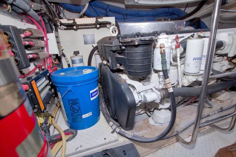 Slide: The Image of Engine room of 2008 Cruisers Yachts 420 Express with Volvo Penta components. - 64