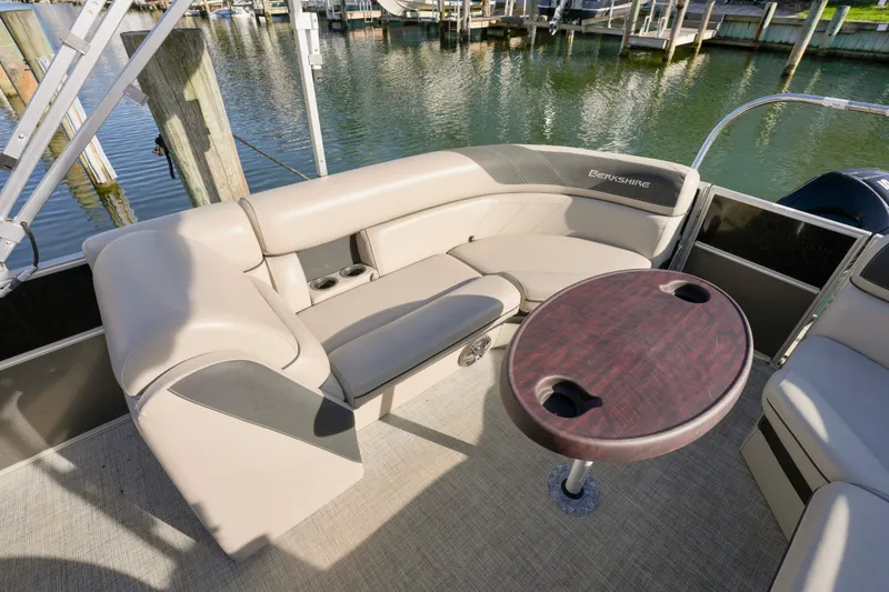 Slide: The Image of Luxurious seating area on 2023 Berkshire 24 RFX LE 2.75 pontoon boat. - 6