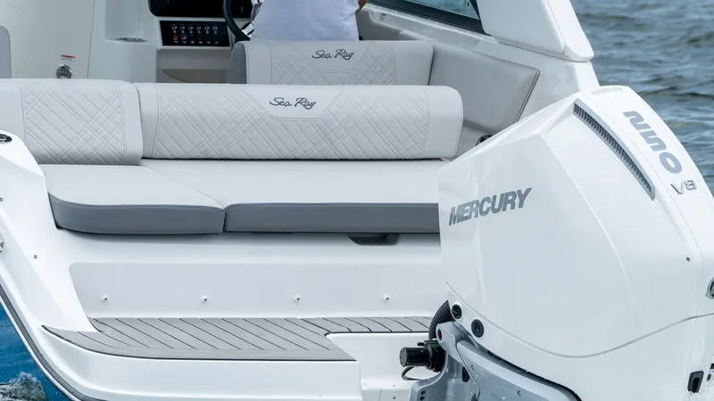 Slide: The Image of 2026 Sea Ray SDX 230 Outboard with Mercury engine, luxurious seating. - 20