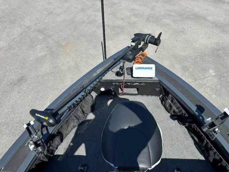 Slide: The Image of 2019 Tracker Targa V18 boat with Lowrance equipment on deck. - 22