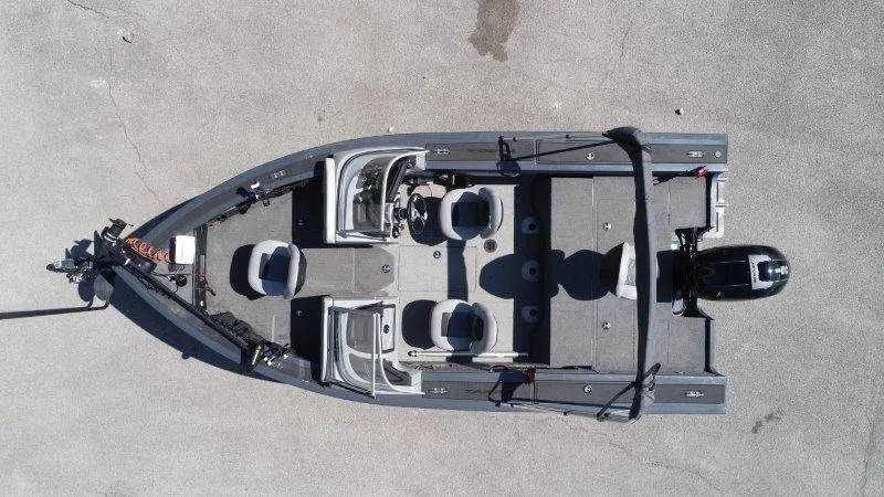 Slide: The Image of Aerial view of 2019 Tracker Targa V18 boat on concrete. - 5