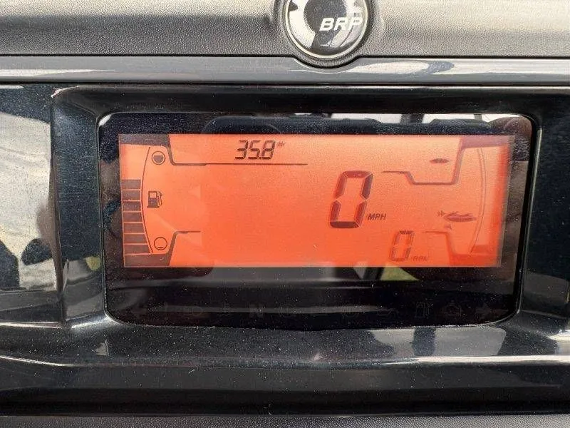 Slide: The Image of 2023 Sea-Doo Switch Cruise 21 dashboard display with speedometer. - 42