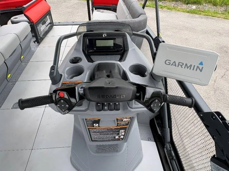 Slide: The Image of 2023 Sea-Doo Switch Cruise 21 console with Garmin navigation system. - 44
