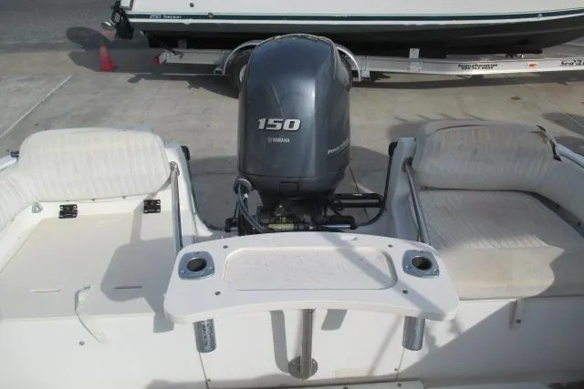 Slide: The Image of 1999 Boston Whaler 20 Ventura Bowrider with Yamaha 150 outboard motor, rear seating view. - 5