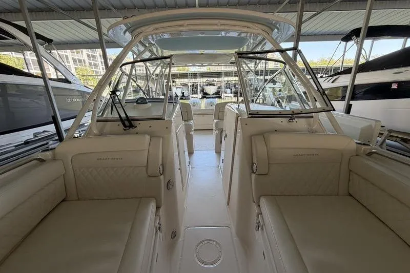 Slide: The Image of 2026 Grady-White Freedom 285 boat interior, featuring spacious seating and modern design. - 30