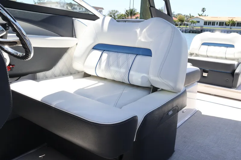 Slide: The Image of Luxurious interior seating of 2020 Regal LX4 boat with elegant design. - 26