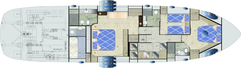 Slide: The Image of Manufacturer Provided Image: Pershing 70 Lower Deck Layout Plan - 64
