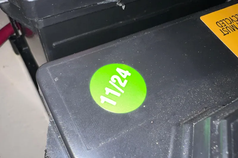Slide: The Image of Green sticker with "11/24" on a Regal 26 XO 2020 model component. - 62