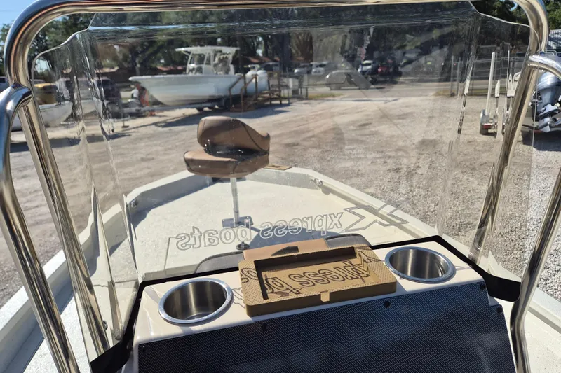 Slide: The Image of 2026 Xpress H20B Bay boat interior with console and seating view. - 11