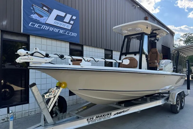 The Image of 2026 Key West 230 Bay Reef boat on trailer at CIC Marine dealership. - 1