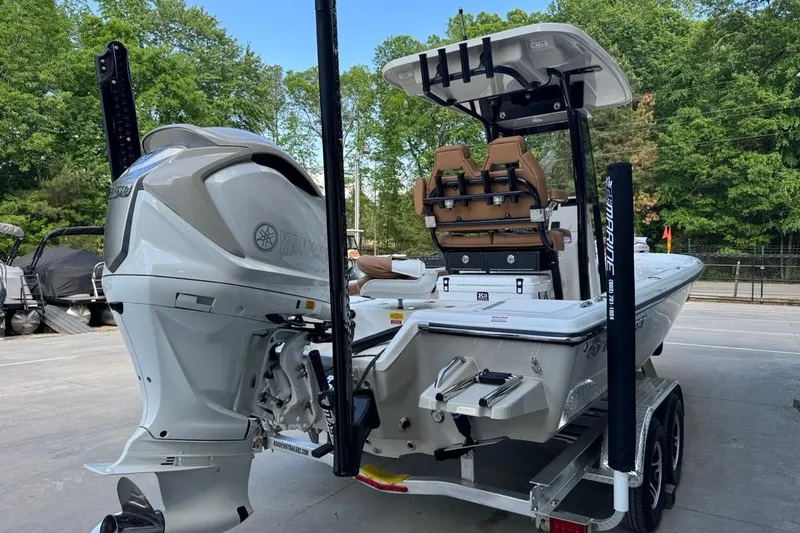 Slide: The Image of 2026 Key West 230 Bay Reef boat with Yamaha engine on trailer. - 5