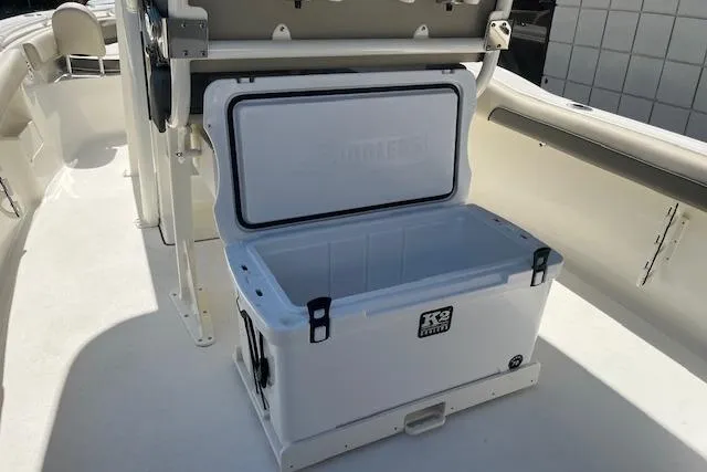 Slide: The Image of Open cooler on 2026 Key West 239 FS boat deck, showcasing spacious interior. - 6