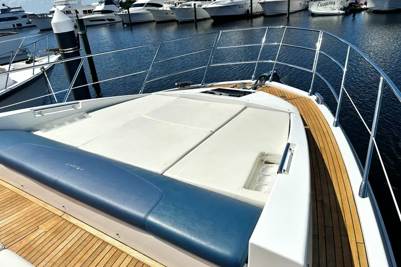 Slide: The Image of Luxurious 2015 Azimut 55S yacht with spacious sun deck and elegant wood finish. - 5