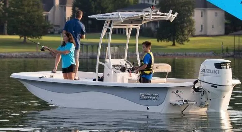 The Image of Family fishing on a 2026 Carolina Skiff 21 LS boat. - 1