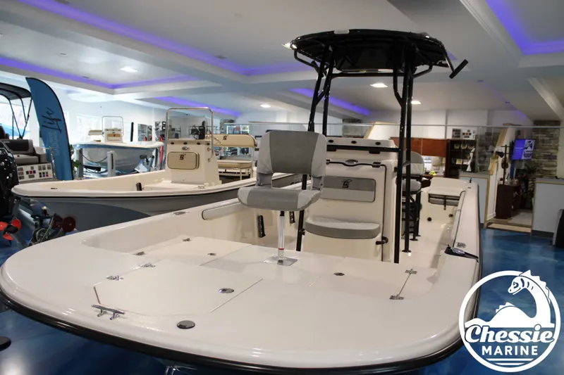 Slide: The Image of 2026 Carolina Skiff 23 LS boat in showroom. - 5