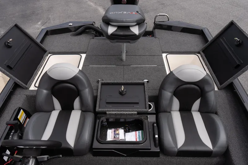 Slide: The Image of 2023 Vexus AVX1880 boat interior with seating and storage compartments. - 11