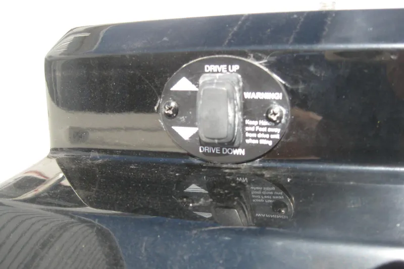 Slide: The Image of Close-up of 2014 Monterey M3 Sport Boat drive control switch. - 12