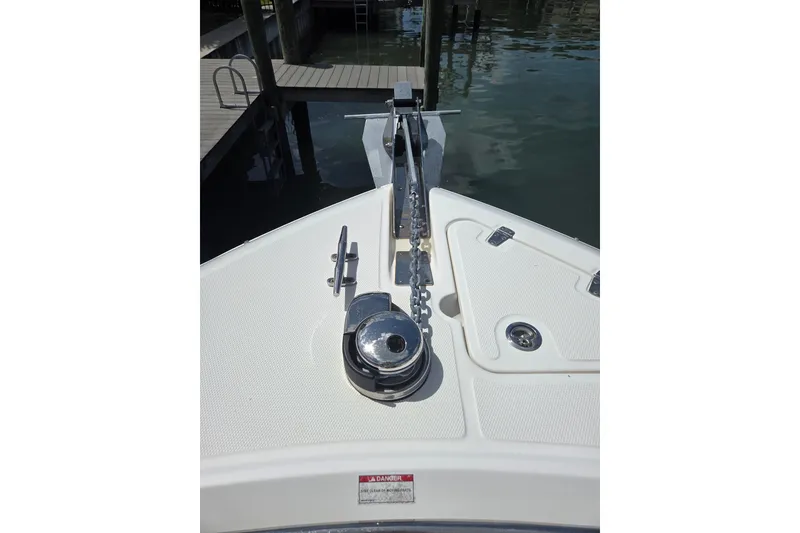 Slide: The Image of 2017 Boston Whaler 250 Outrage boat anchor system at dockside. - 19