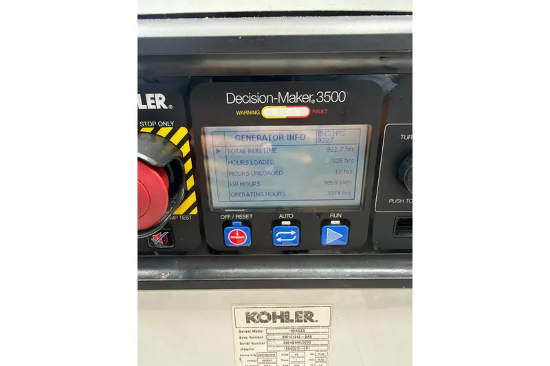 Slide: The Image of Control panel of Kohler Decision-Maker 3500 on 2024 Azimut Fly 50 yacht. - 53