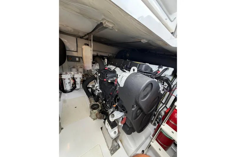 Slide: The Image of Engine room of 2024 Azimut Fly 50 yacht, showcasing advanced machinery and components. - 56