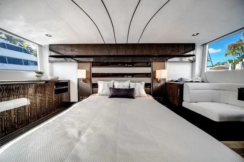 Slide: The Image of Luxurious interior of 2024 Galeon 500 Fly yacht with elegant bedroom design. - 37
