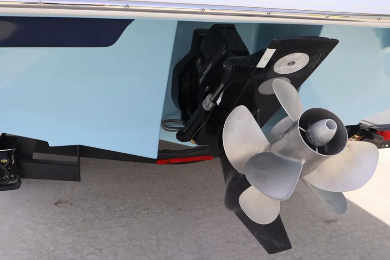 Slide: The Image of Stern view of 2026 Four Winns H4 boat with propeller detail. - 4