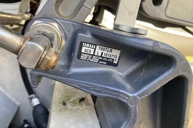 Slide: The Image of Close-up of Yamaha motor part with model label on Sweetwater Tuscany 2086, 2010. - 5
