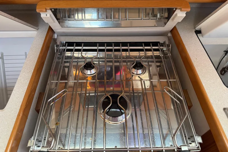 Slide: The Image of Stainless steel stove in 2023 Catalina 425 yacht kitchen. - 17