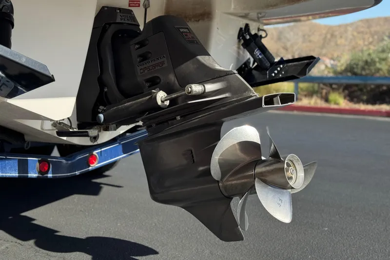 Slide: The Image of Close-up of a 2005 Chaparral 255 SSi boat's Volvo Penta propeller system. - 7