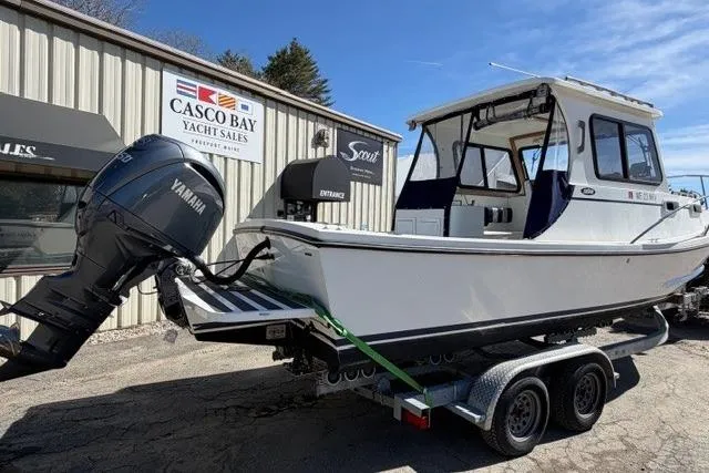 Slide: The Image of 2020 Eastern 248 Explorer boat on trailer at Casco Bay Yacht Sales. - 3
