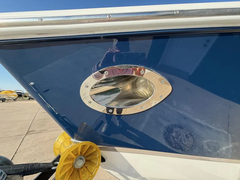 Slide: The Image of Close-up of a 2015 Cobalt R7 boat detail. - 3