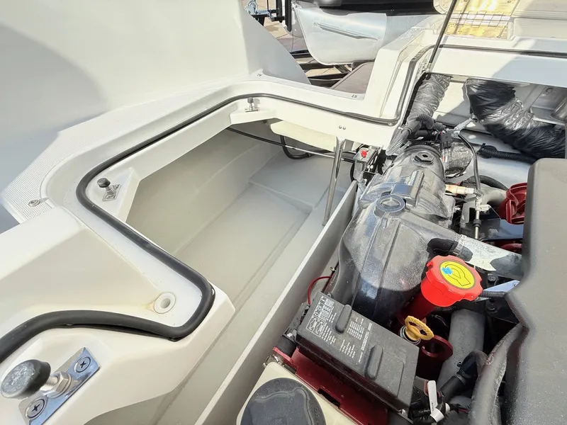 Slide: The Image of Engine compartment of a 2015 Cobalt R7 boat, open for maintenance. - 41