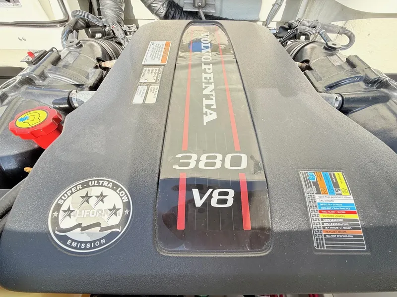 Slide: The Image of Volvo Penta V8 engine in 2015 Cobalt R7 boat. - 43