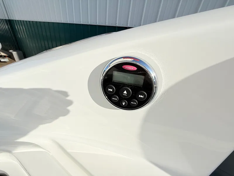 Slide: The Image of Cobalt R7 2015 boat console with audio control panel. - 44