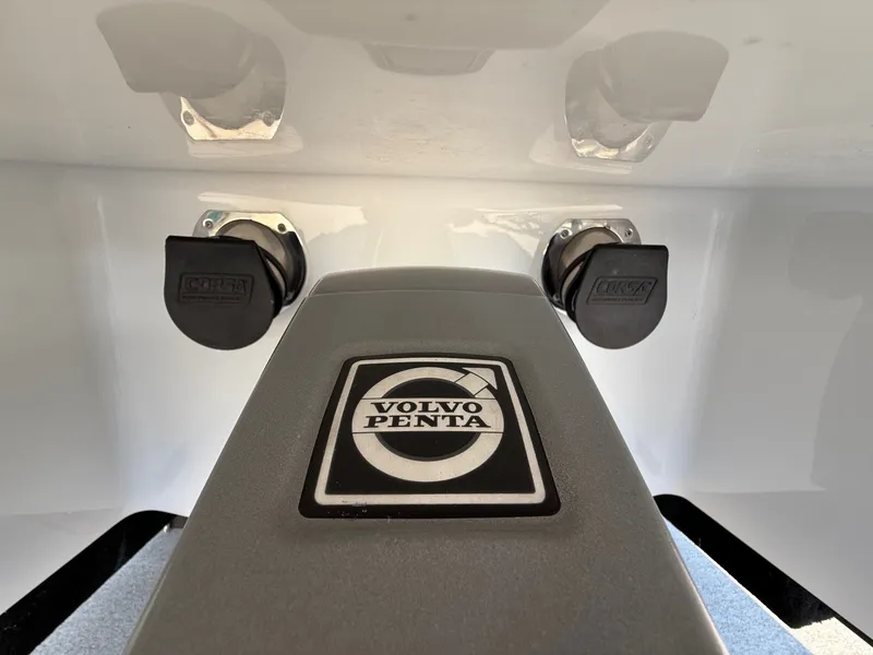 Slide: The Image of Volvo Penta engine cover on 2015 Cobalt R7 boat. - 9