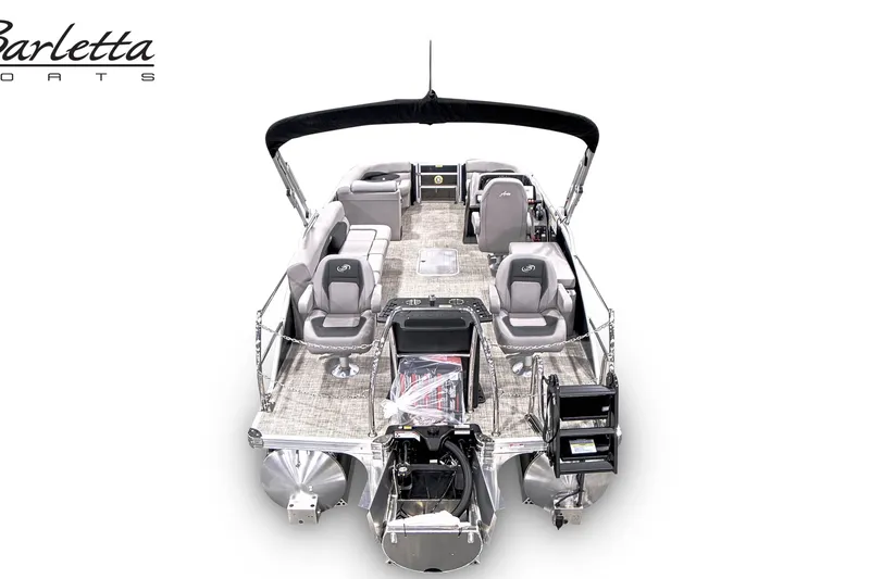 Slide: The Image of 2026 Barletta A22CC pontoon boat with spacious seating and modern design. - 3