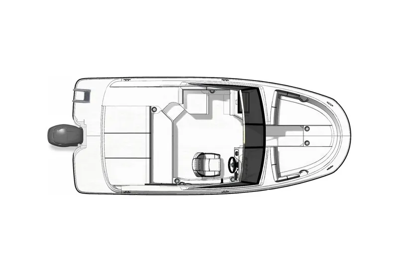 Slide: The Image of Manufacturer Provided Image: Top view of a 2022 Sea Ray SPX 190 OB boat layout. - 10