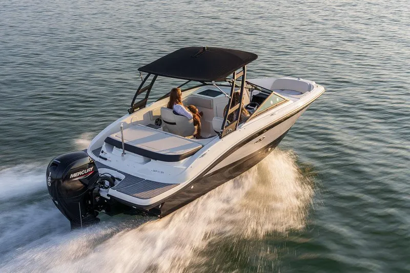 Slide: The Image of Manufacturer Provided Image: 2022 Sea Ray SPX 190 OB boat cruising on water. - 3