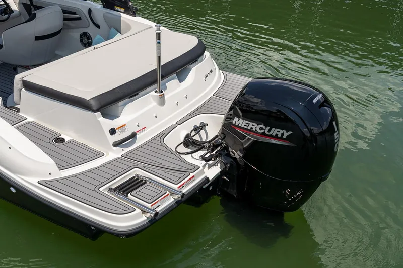 Slide: The Image of Manufacturer Provided Image: 2022 Sea Ray SPX 190 OB boat with Mercury outboard motor on water. - 4